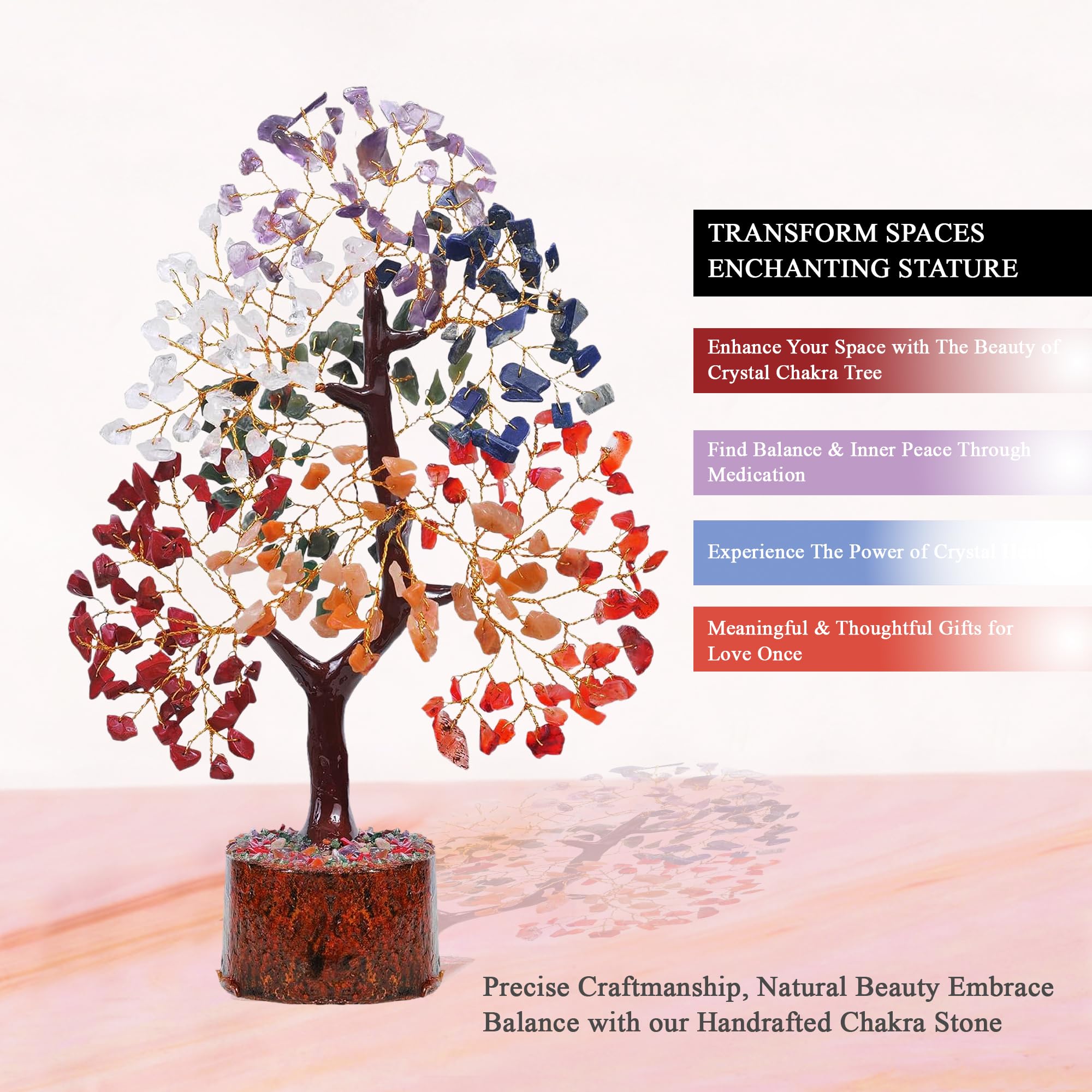 Gangesindia Seven Chakra Crystal Tree enhances aura cleansing around your space.