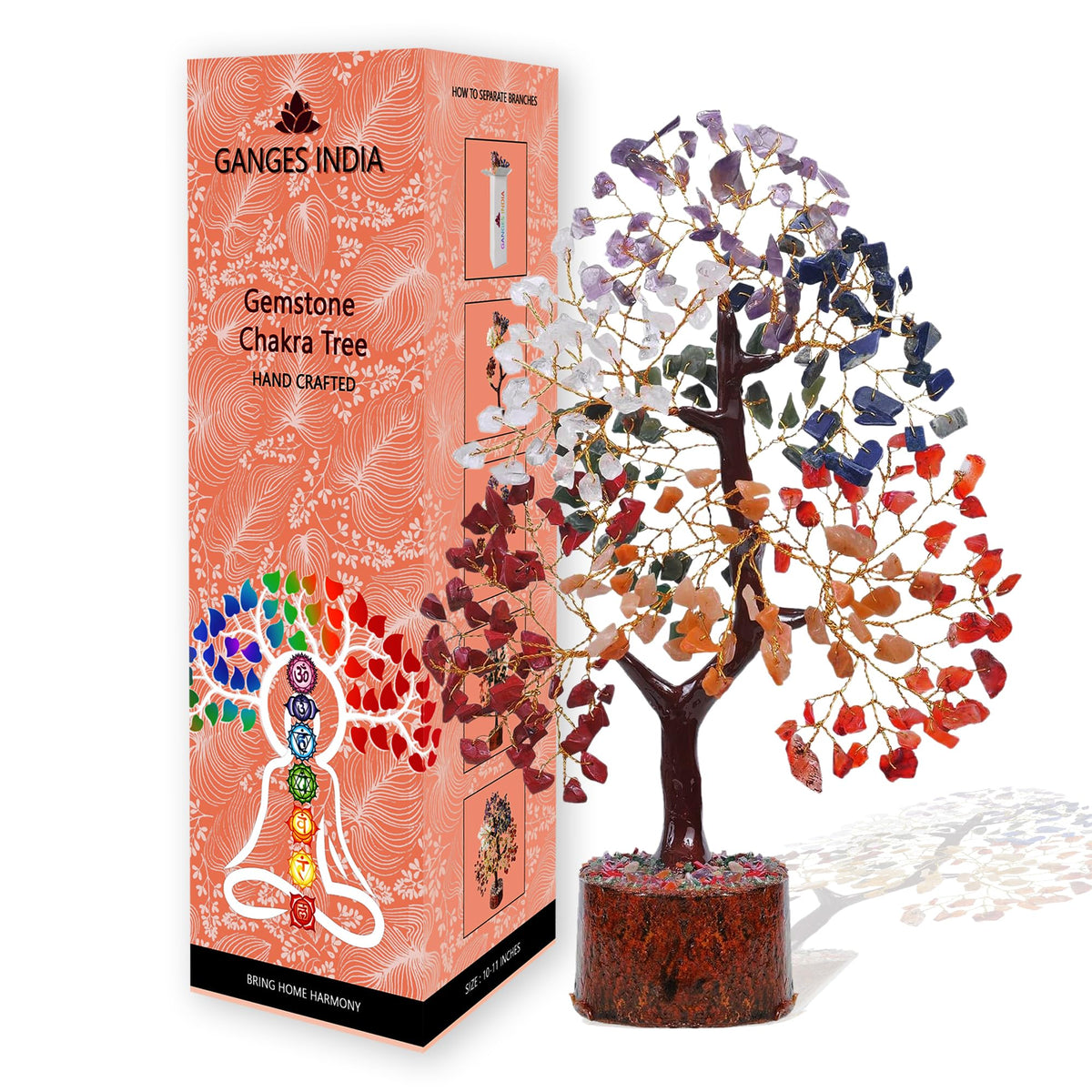Gangesindia Seven Chakra Crystal Tree leaves illuminate positive energy in your living space.