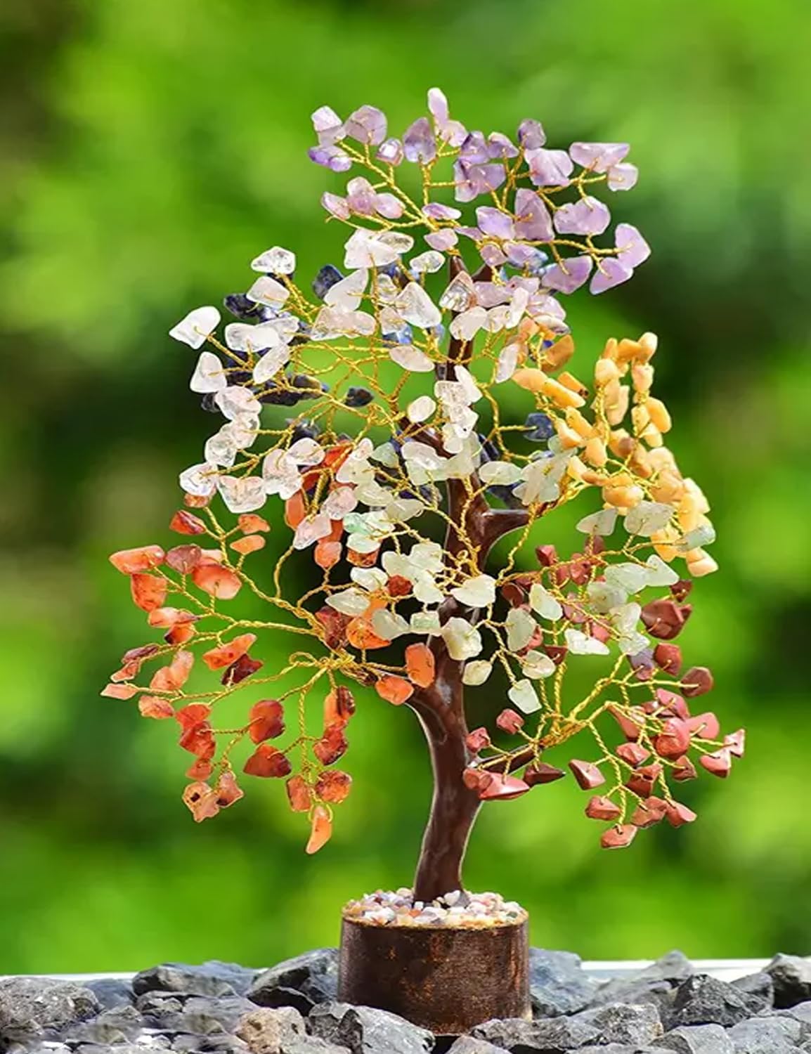 Gangesindia Seven Chakra Crystal Tree complements home or office décor.