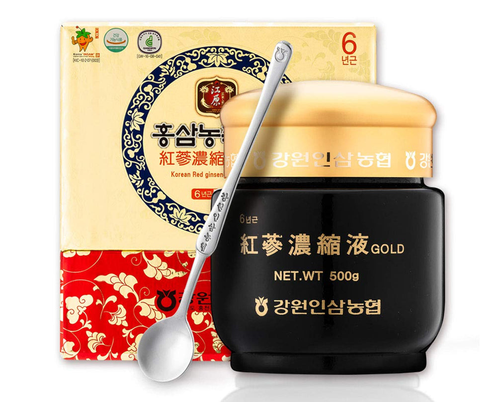 Gangwoninsam Korean Red Ginseng Extract Gold 500g bottle front for a daily energy ritual