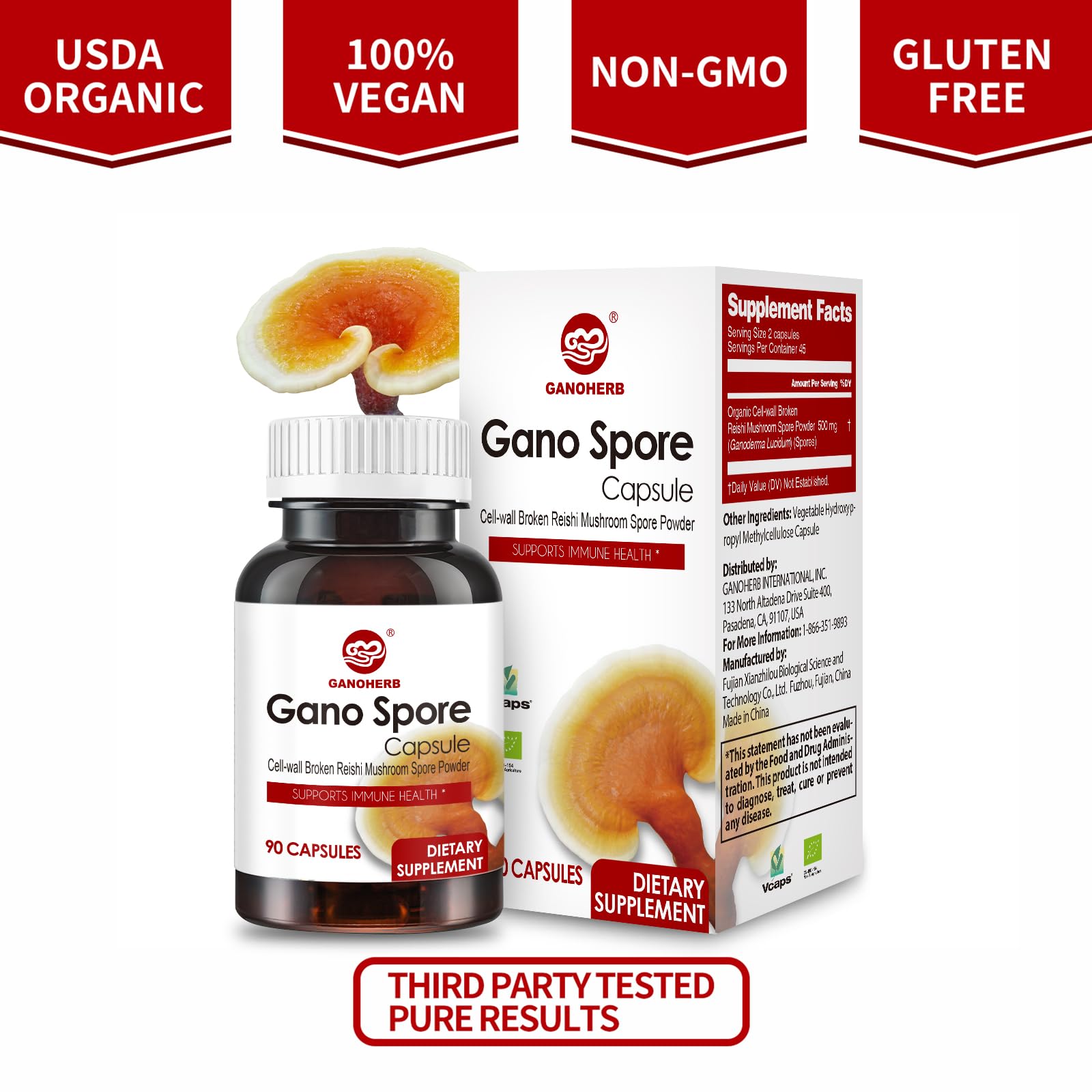 GANOHERB Packaging display of the product for shelf-ready visibility.