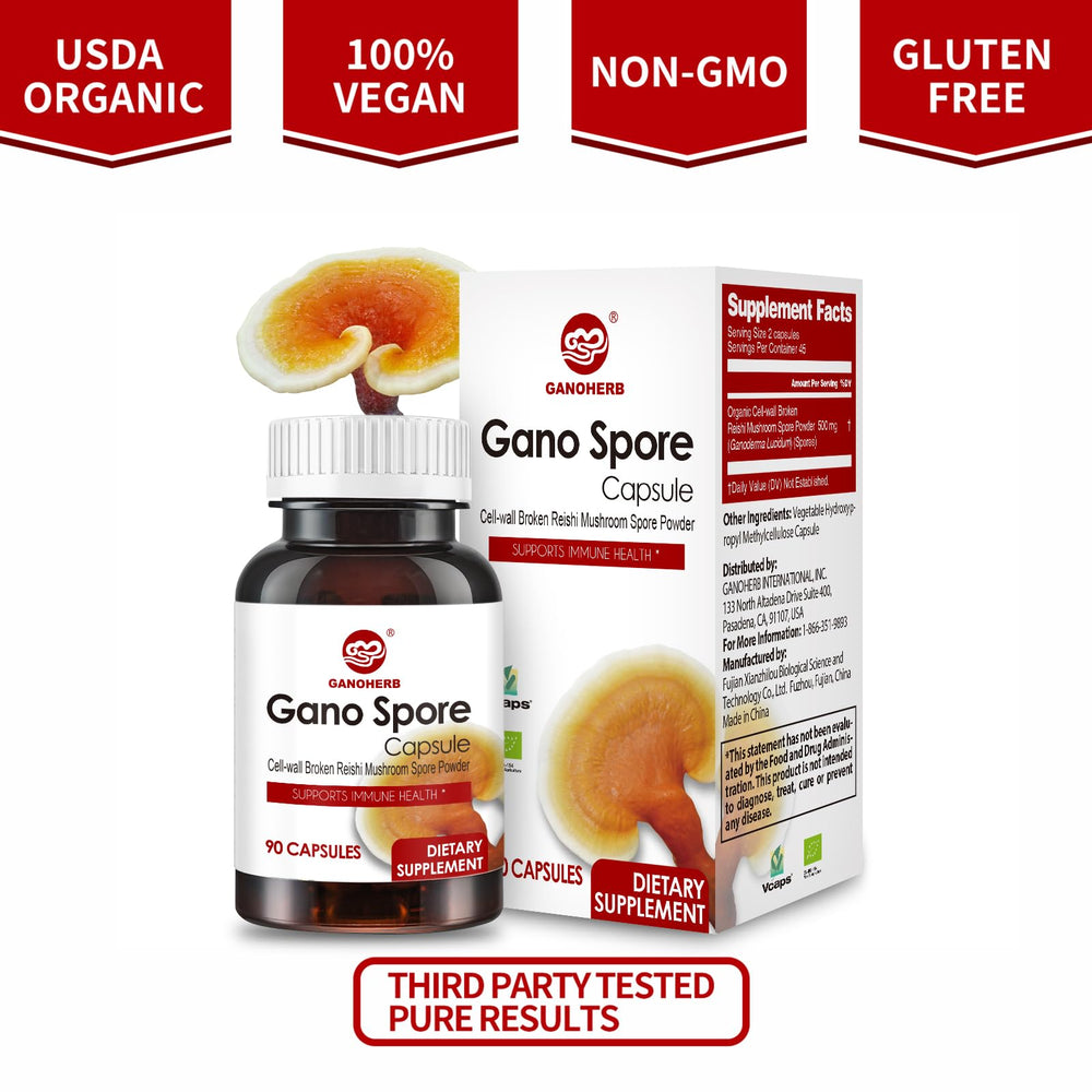 GANOHERB Packaging display of the product for shelf-ready visibility.