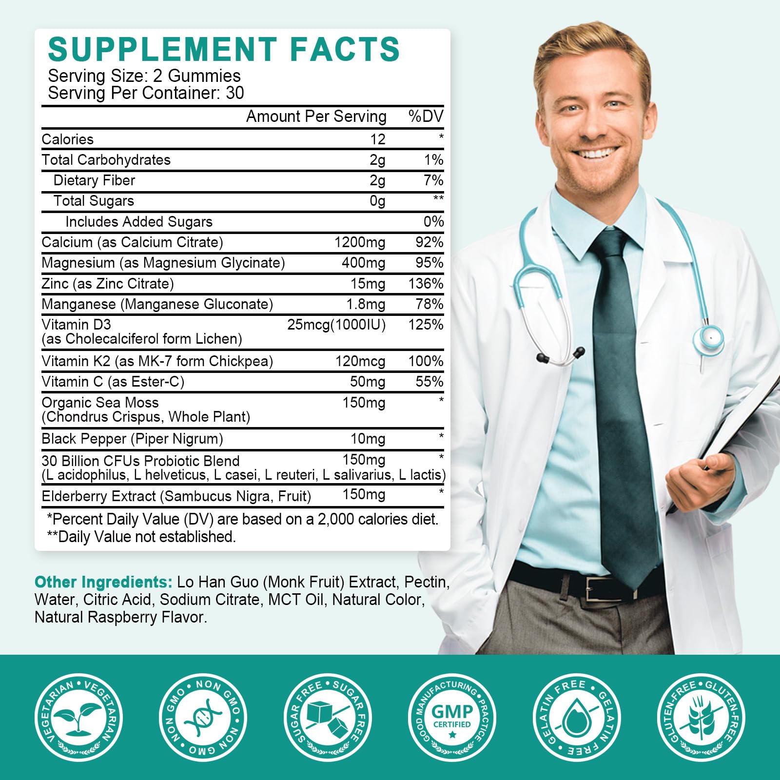GAOLISHEN calcium citrate gummies close-up highlighting high-bioavailability formula for better absorption.