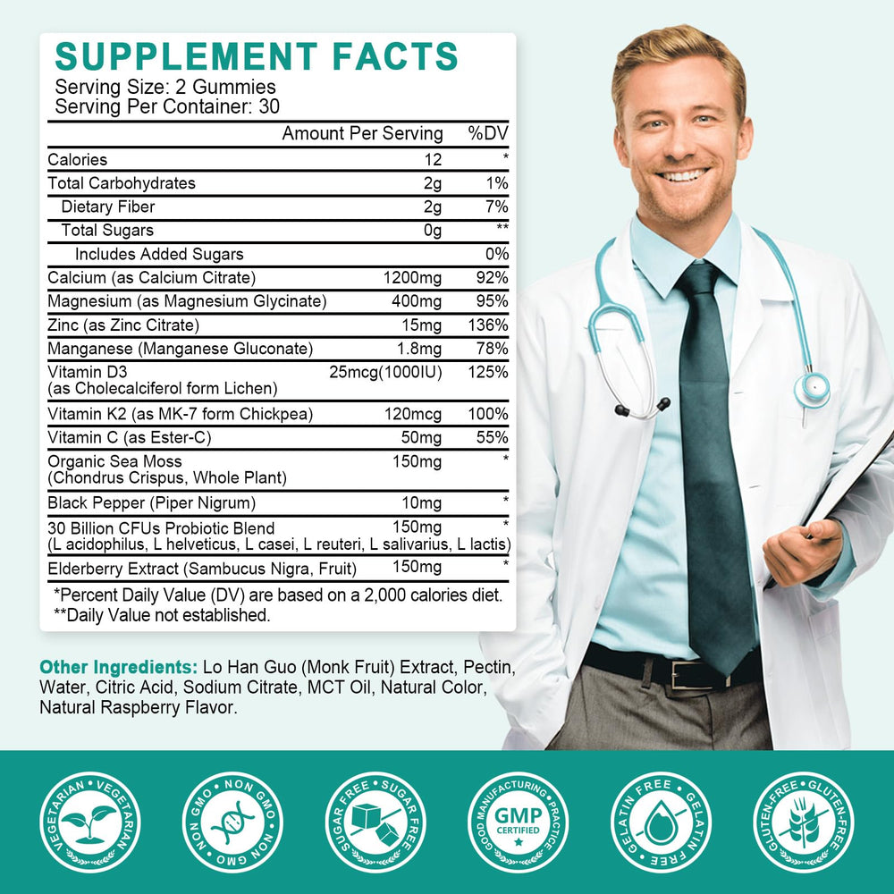 GAOLISHEN calcium citrate gummies close-up highlighting high-bioavailability formula for better absorption.