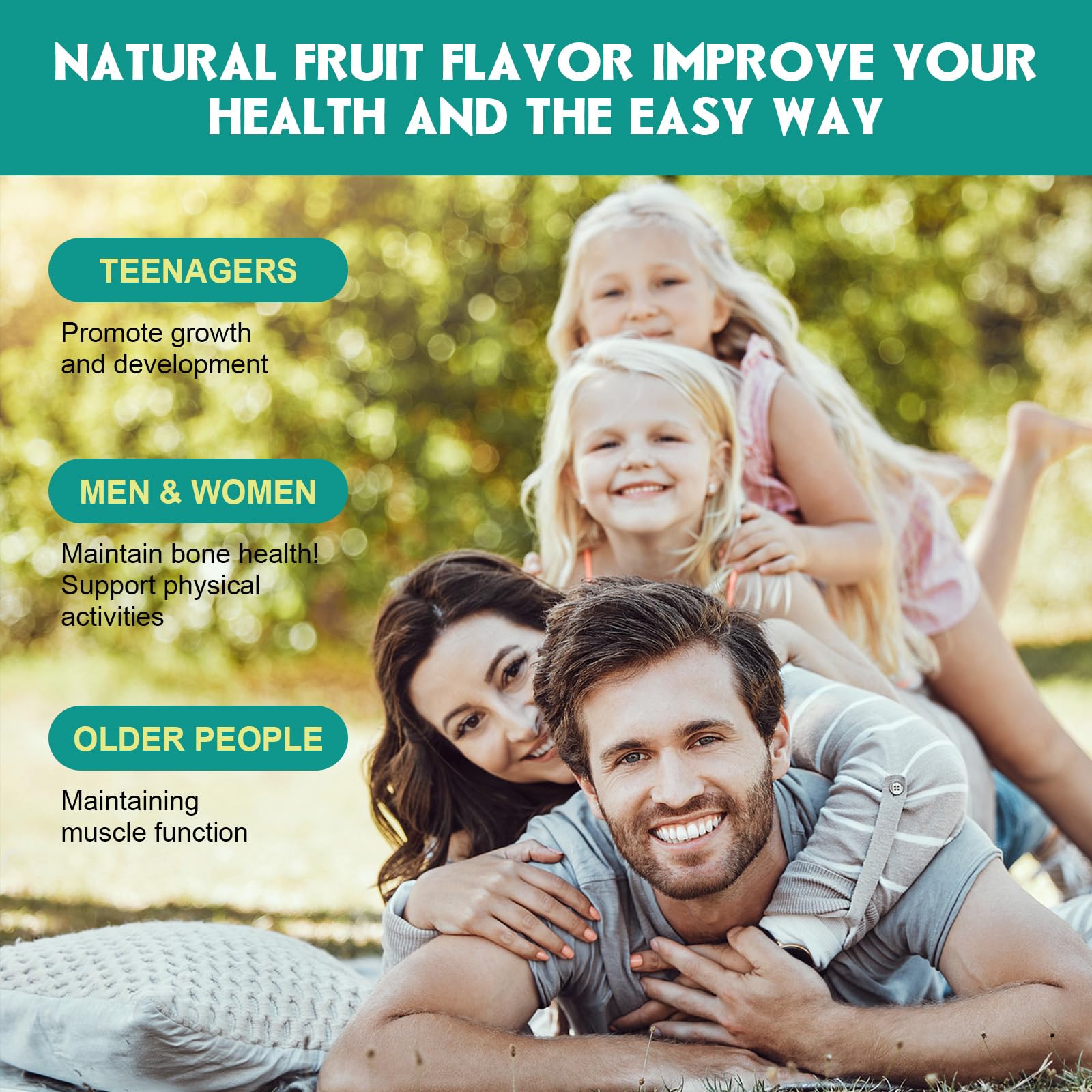 GAOLISHEN two gummies daily dosage visual promoting a simple routine.