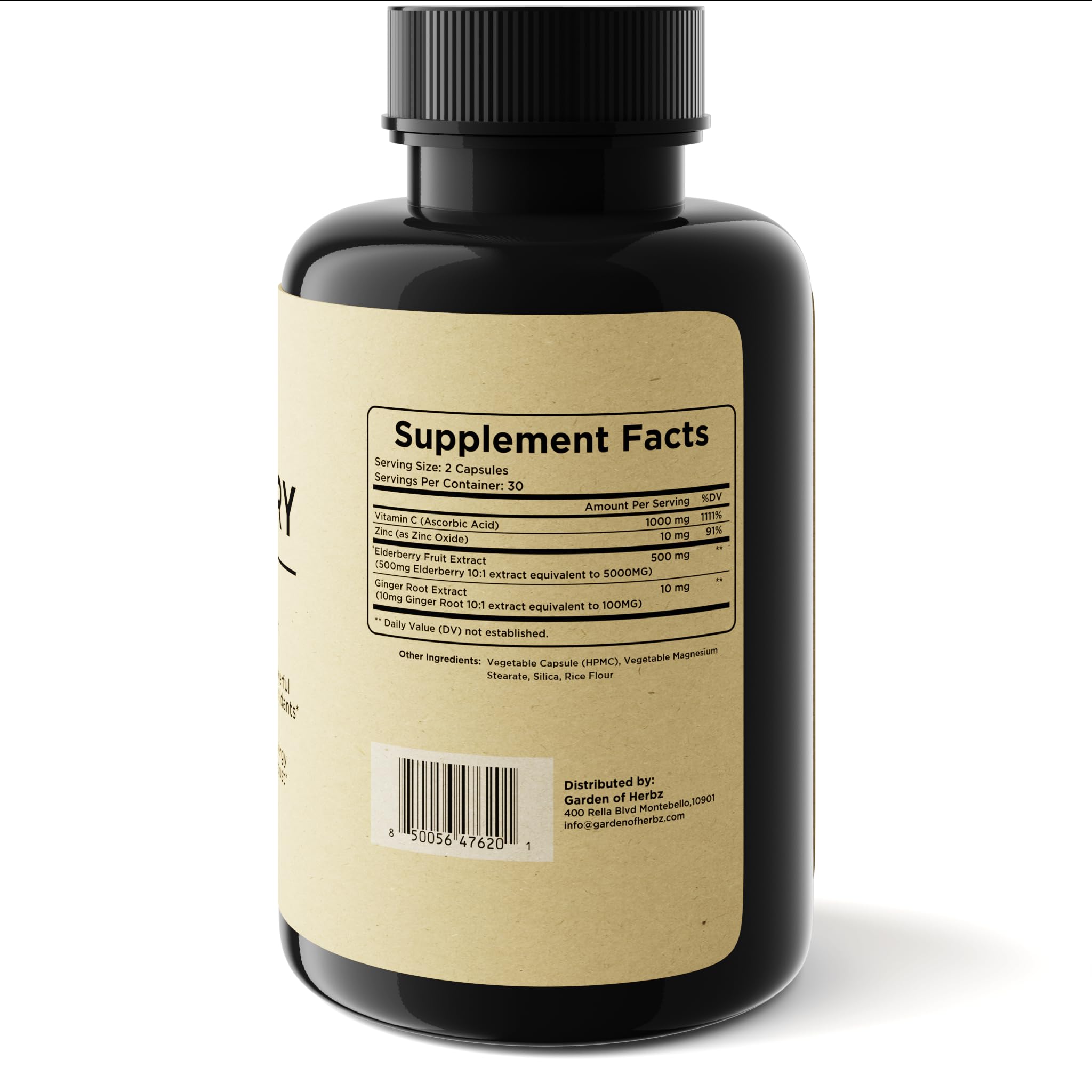Garden of Herbz non-GMO claim on label close-up