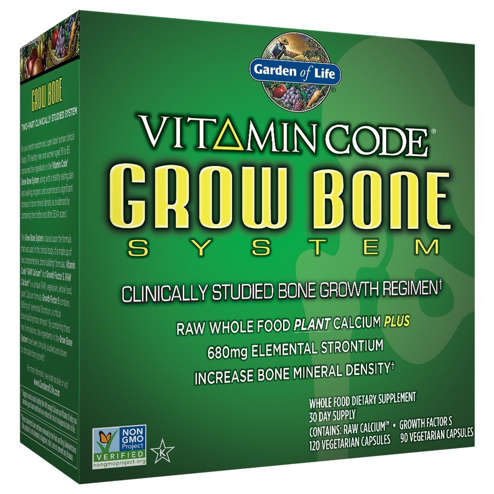 Garden of Life Vitamin Code Grow Bone bottle for daily bone support.