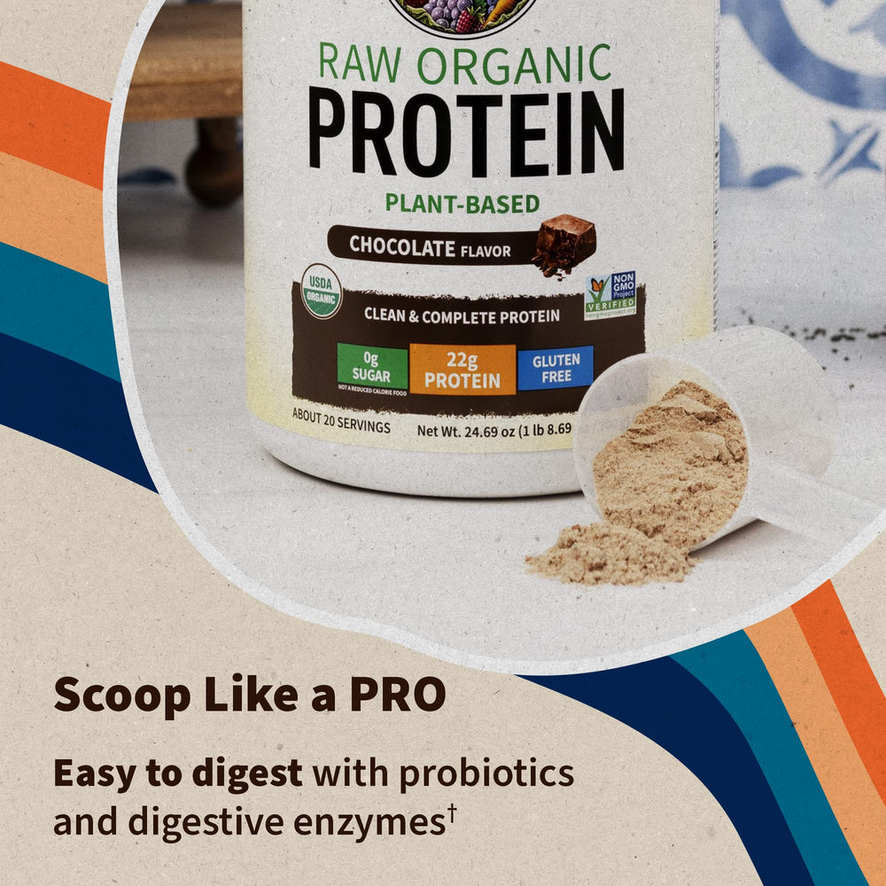 Garden of Life protein powder dissolves in plant milk with creamy texture.