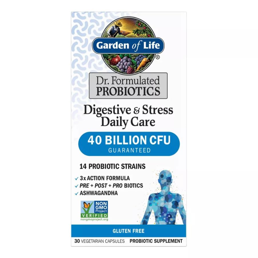 Garden of Life probiotic capsules close-up, soft vegetarian caps for daily support.