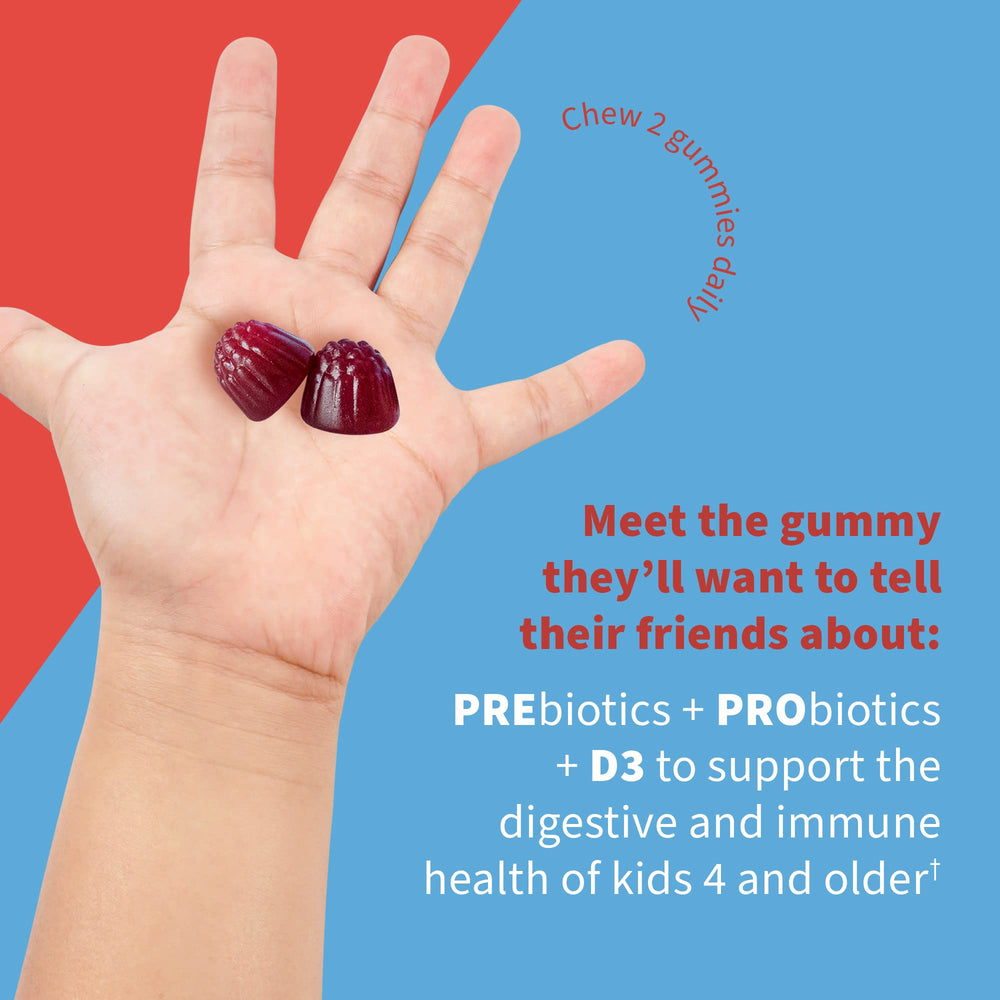 Garden of Life gummies as a kid takes them after school for easy daily probiotic support