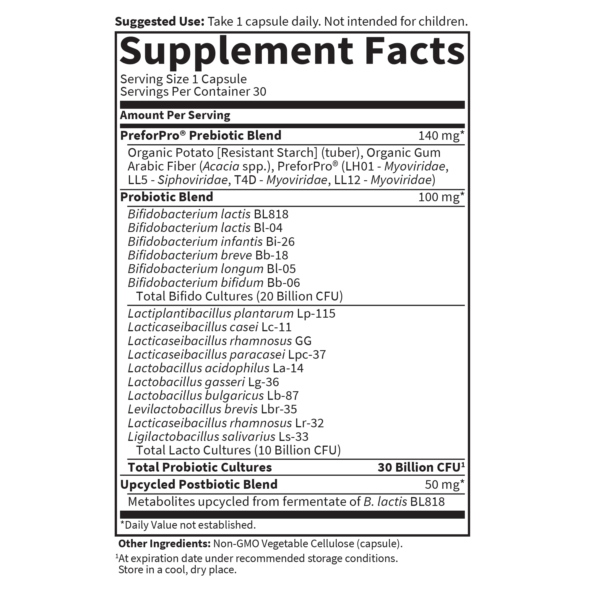 Garden of Life Dr Formulated Once Daily clinical strains; L rhamnosus GG and B lactis Bl-04