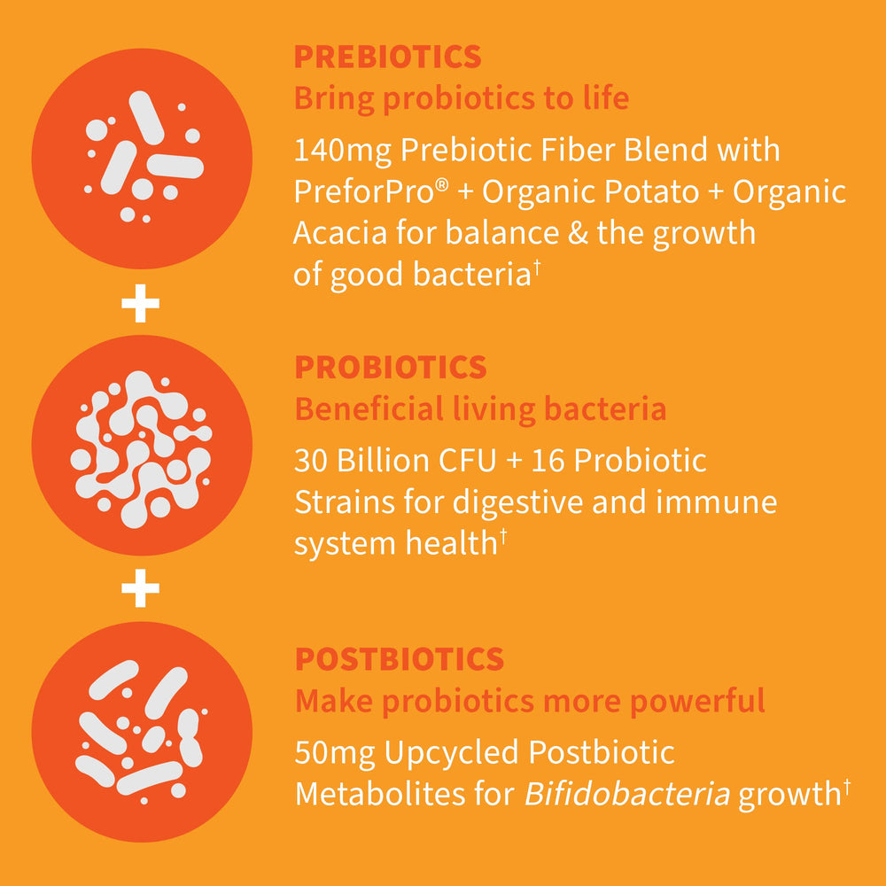 Garden of Life Dr Formulated Once Daily ingredients list; prebiotic fiber and probiotics