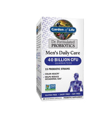 Garden of Life Probiotics capsules arranged for men's daily wellness routine
