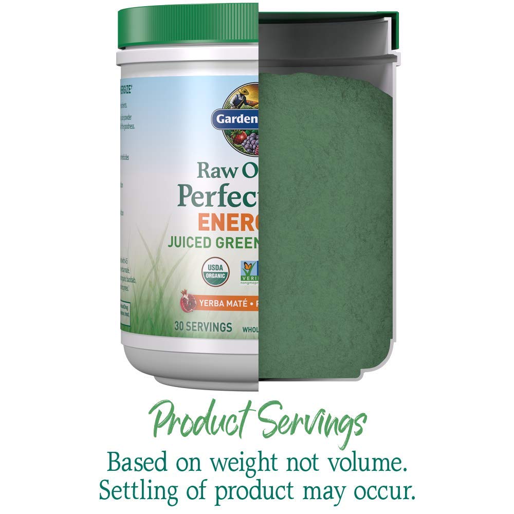 Garden of Life Energizer dissolving in water for a greens boost