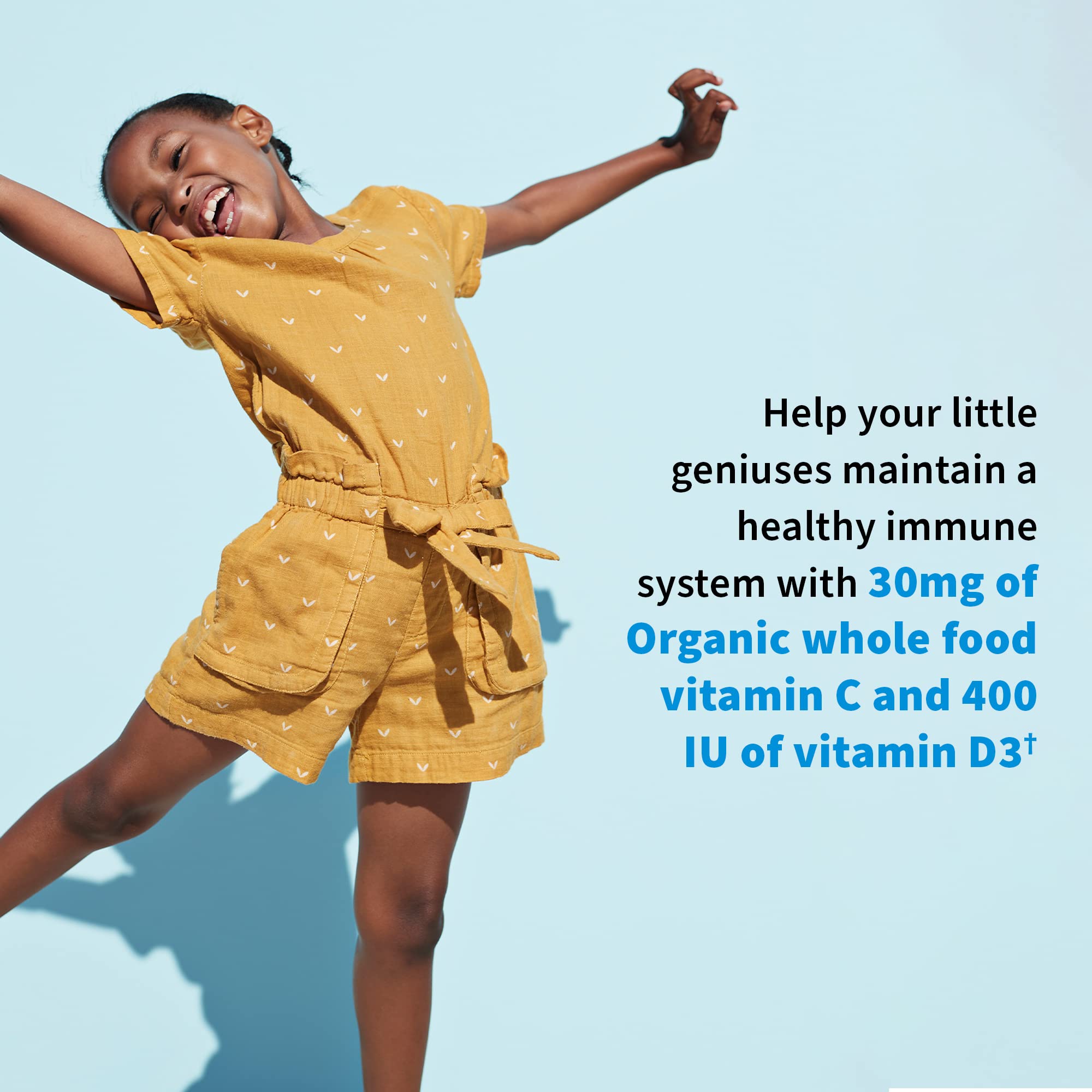 Garden of Life Kids+ Vitamin C and D dosage illustration