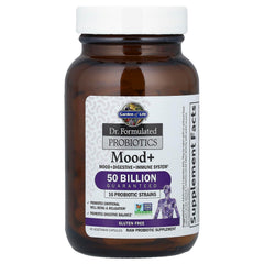 Garden of Life Mood+ ASHWAGANDHA and blueberry visuals for occasional stress management.