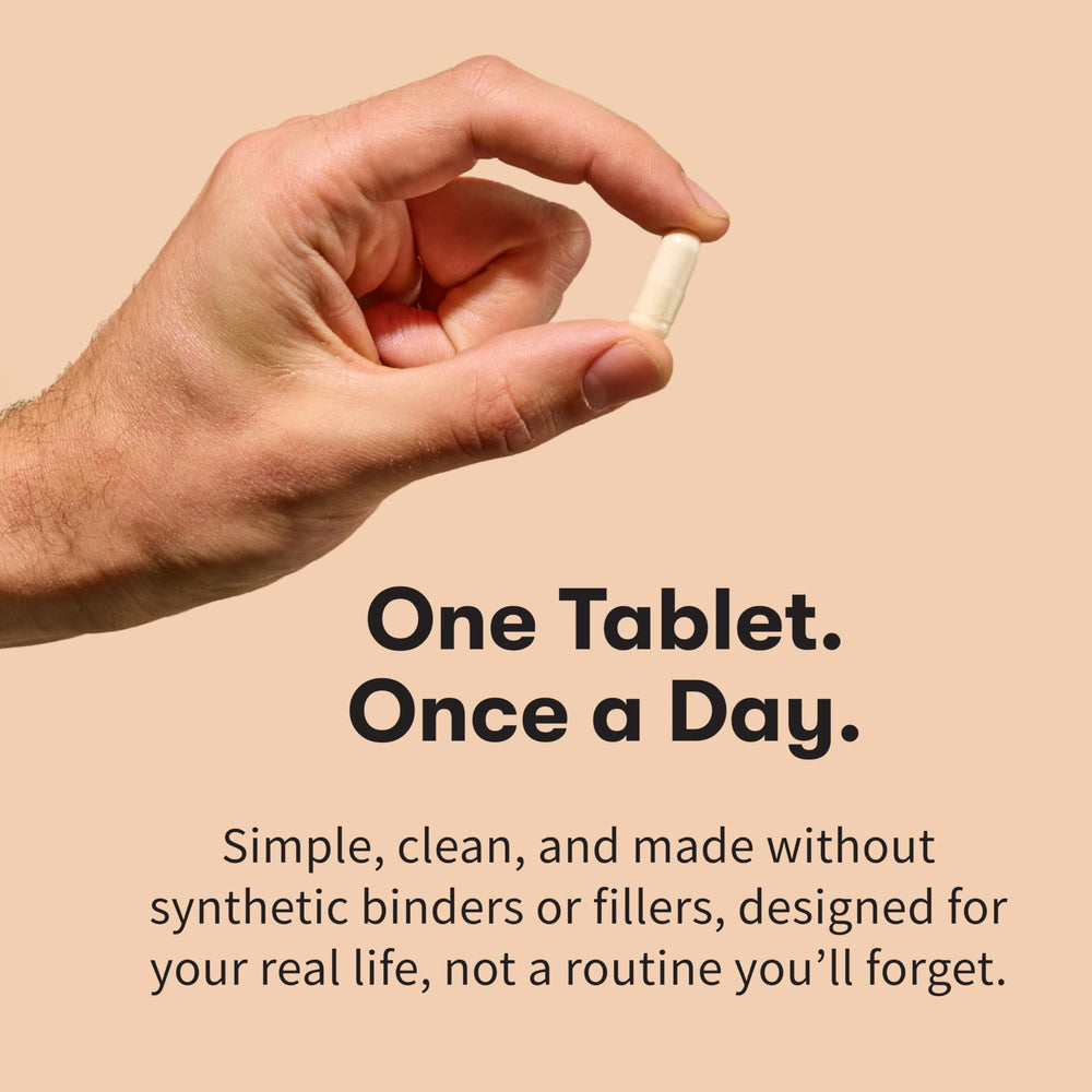 Garden of Life Once Daily Men’s Multivitamin includes selenium and B vitamins for energy and heart support.