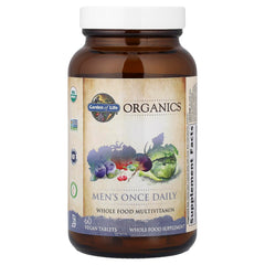 Garden of Life Once Daily Men’s Multivitamin uses organic fruits and vegetables in formula.