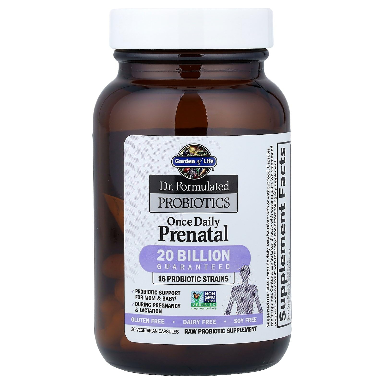 Garden of Life Pacran cranberry on Prenatal packaging emphasizing urinary tract support