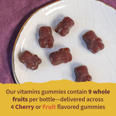 Close-up of berry-flavored gummies appealing to kids.