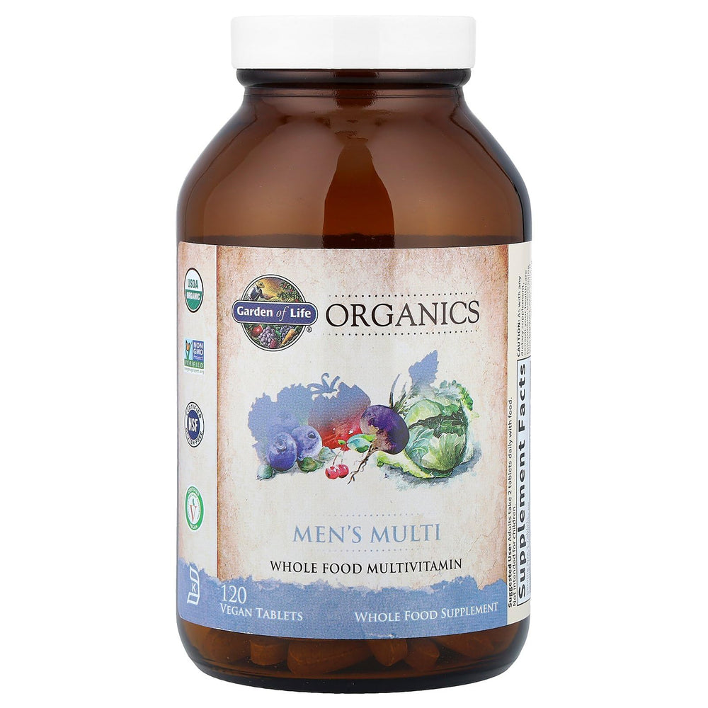 Ingredient label highlights organic whole foods used in the formula.
