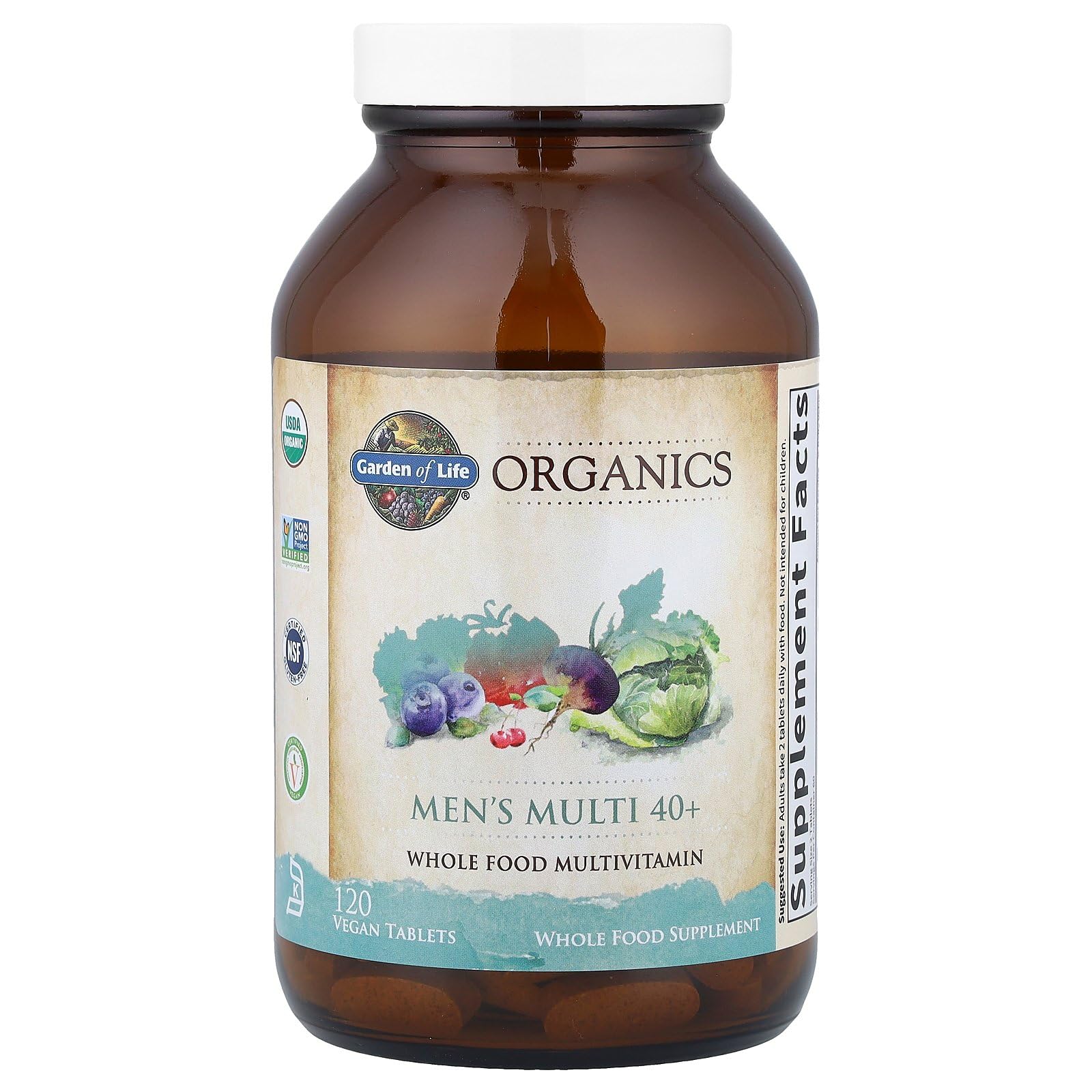 Vegan multivitamin for men over 40 supporting energy throughout the day.