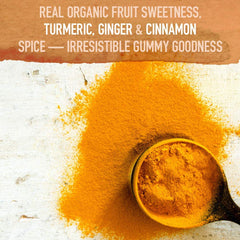 Gardens of Life Organics Turmeric Gummy packaging highlights organic ingredients and certifications