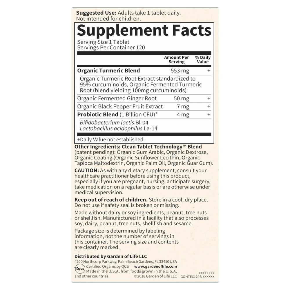 Packaging details showing serving information for daily use
