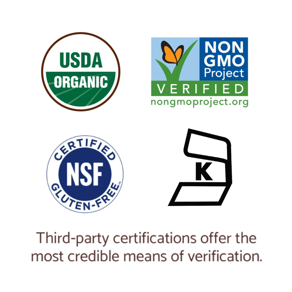 Garden of Life Organics Women's Multi certifications display vegan and non-GMO.