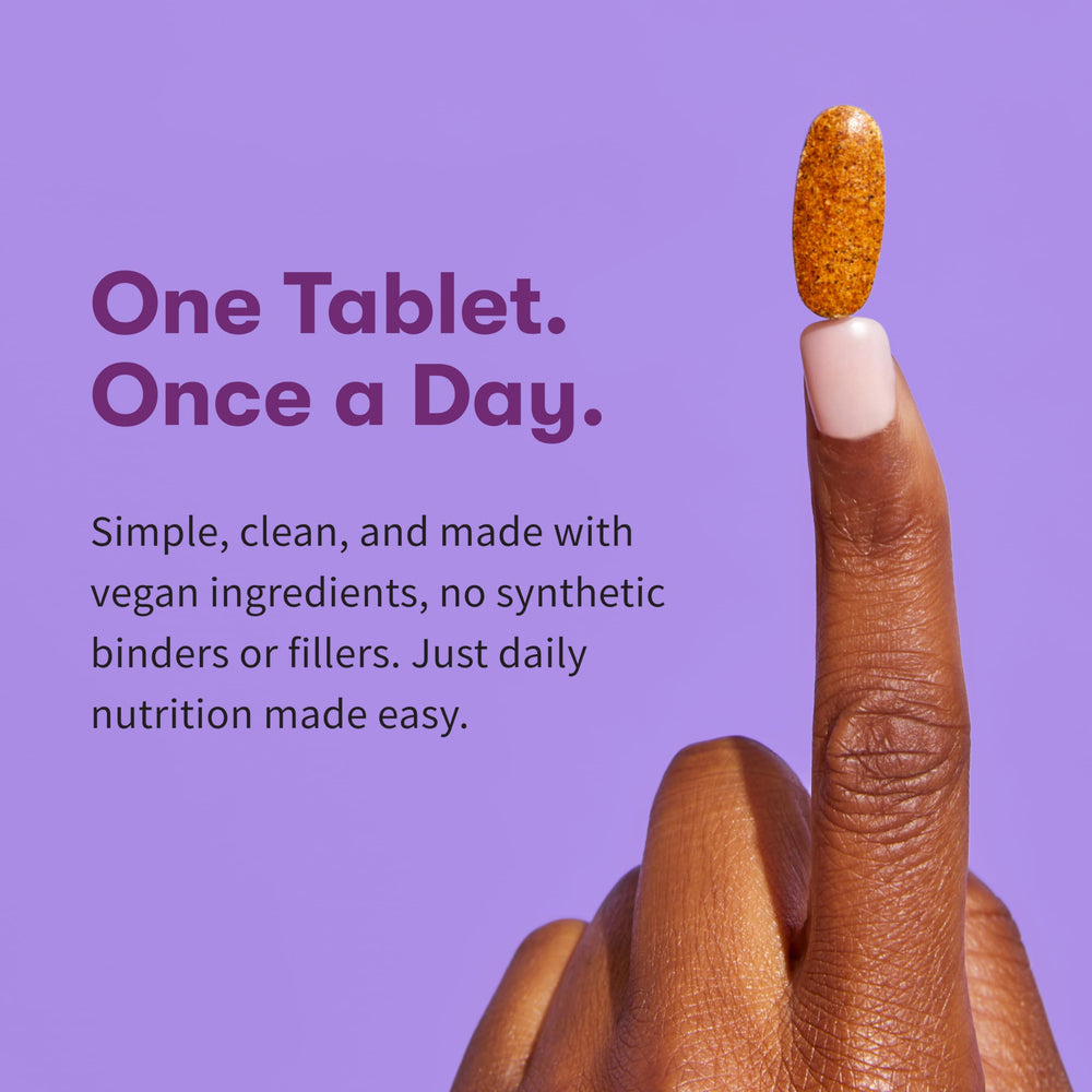 Label shows iron and biotin content for daily beauty support.