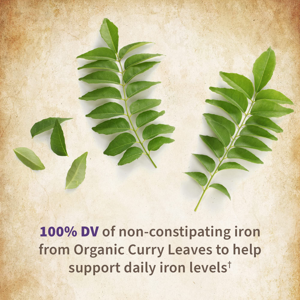Garden of Life Organics Womens Prenatal provides 27 mg iron with gentle support.