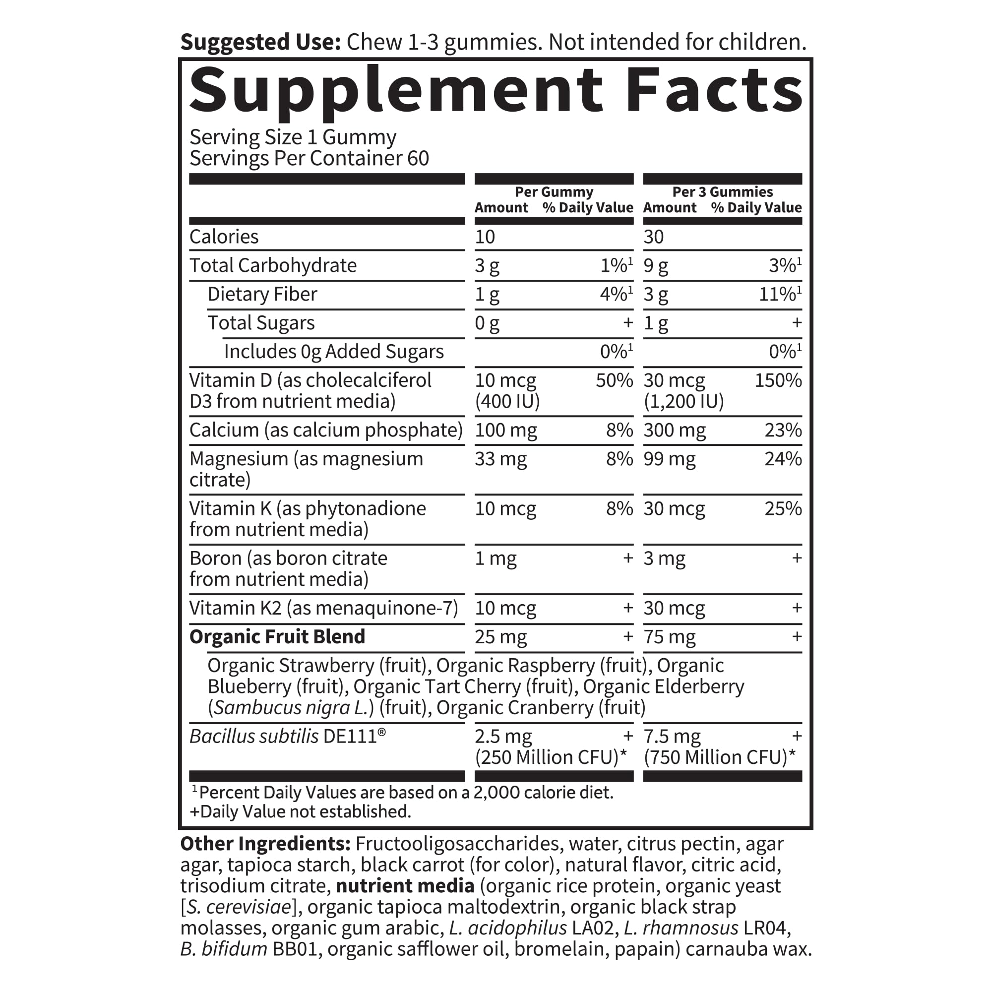 Garden of Life gluten-free non-GMO gummies image underscores vegetarian pectin-based formula.