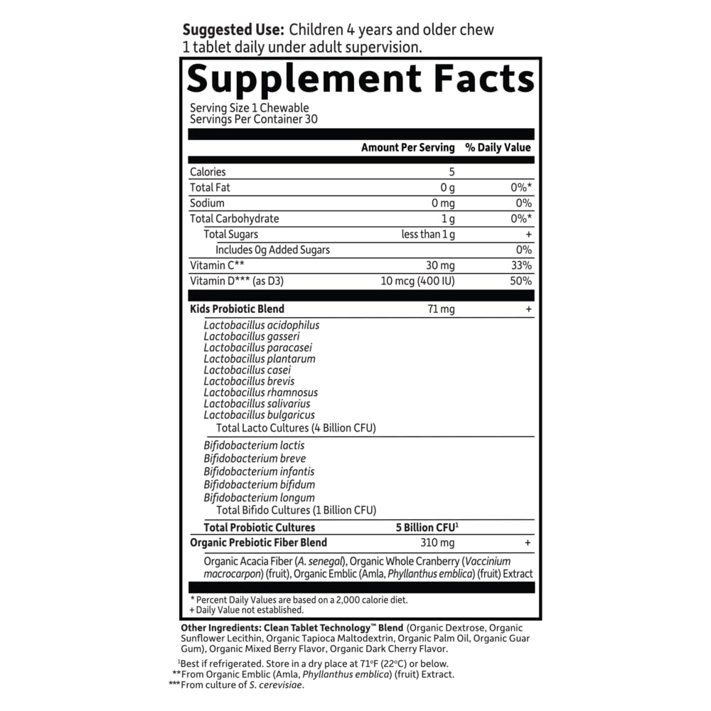 Garden of Life Prebiotic fiber blend supports gut health in kids