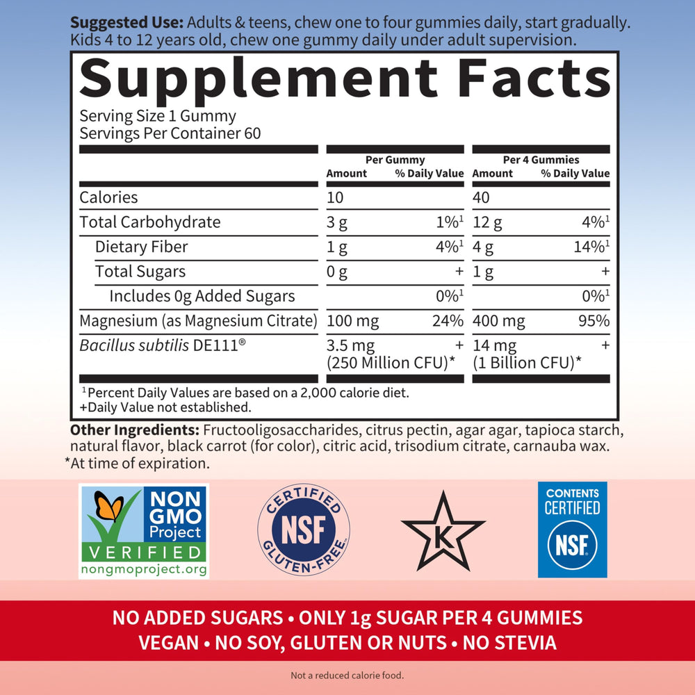 Garden of Life probiotic gummies digestive support visual emphasizing prebiotics and probiotics