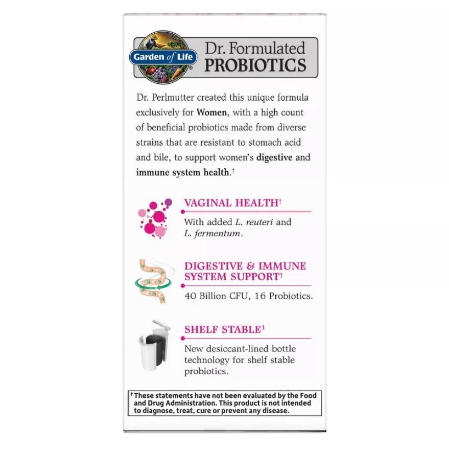 Garden of Life probiotic strains chart illustrating diverse benefits