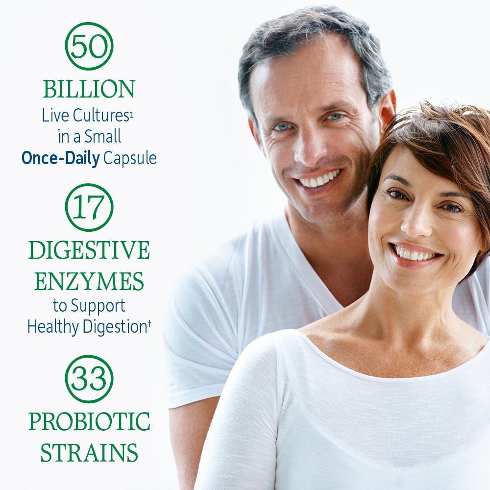 Garden of Life Probiotics Colon Care enzyme blend and raw fruits and vegetables