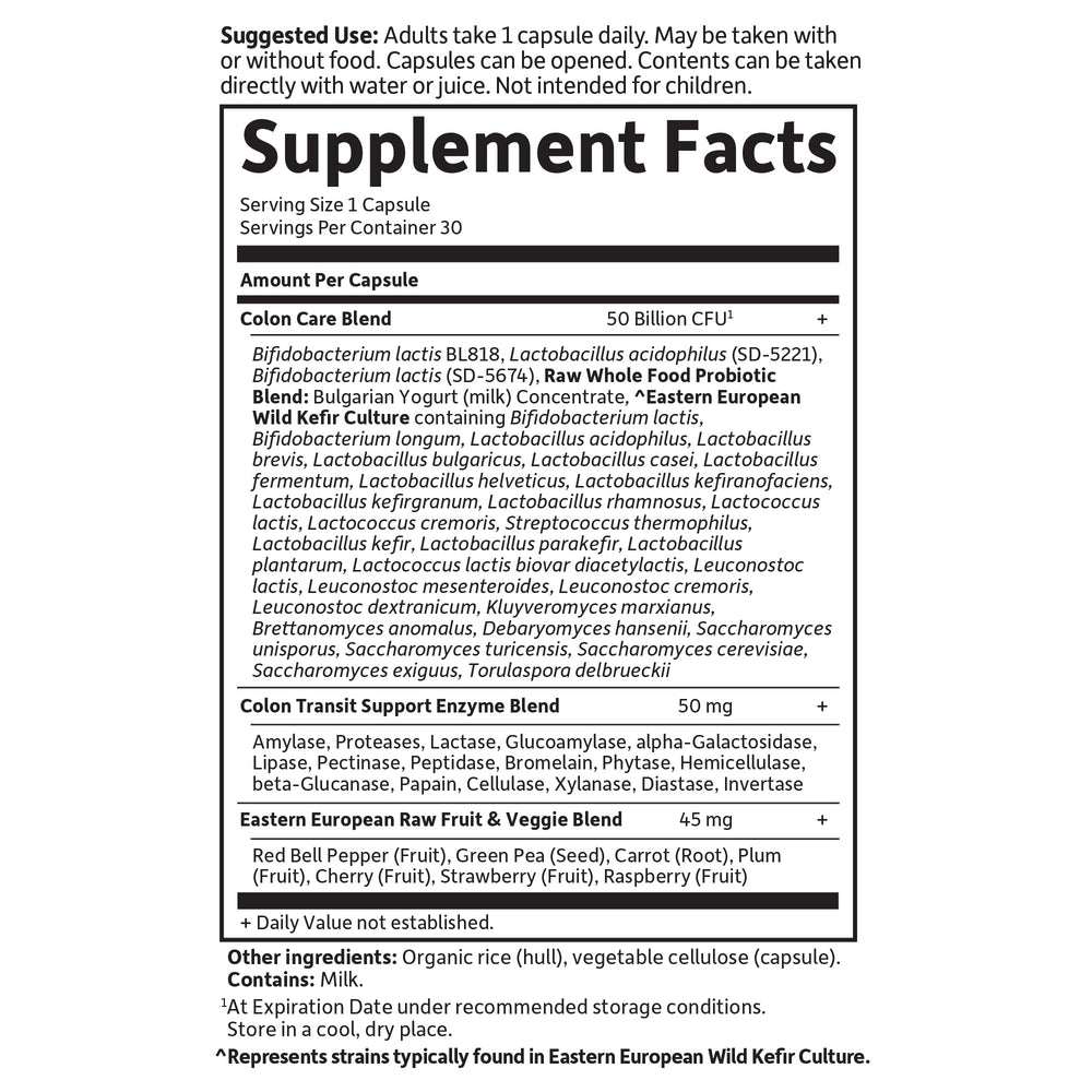 Garden of Life Probiotics Colon Care gluten-free and non-GMO certification