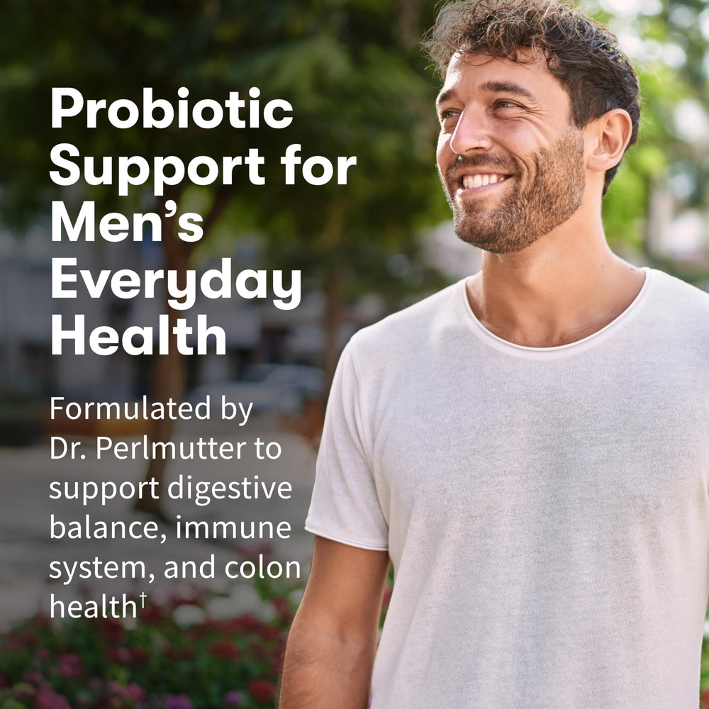 Garden of Life Probiotics for Men label close-up highlighting 15 strains