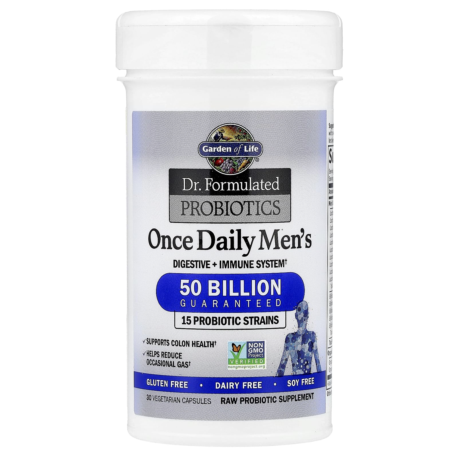 Garden of Life Probiotics for Men bottle with box indicating shelf stable formula
