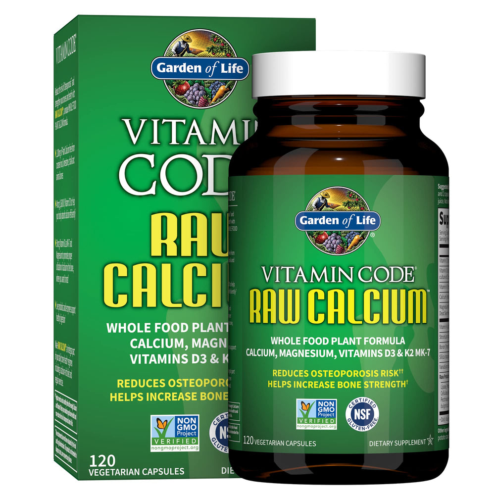 Garden of Life Raw Calcium bottle front for easy daily calcium support