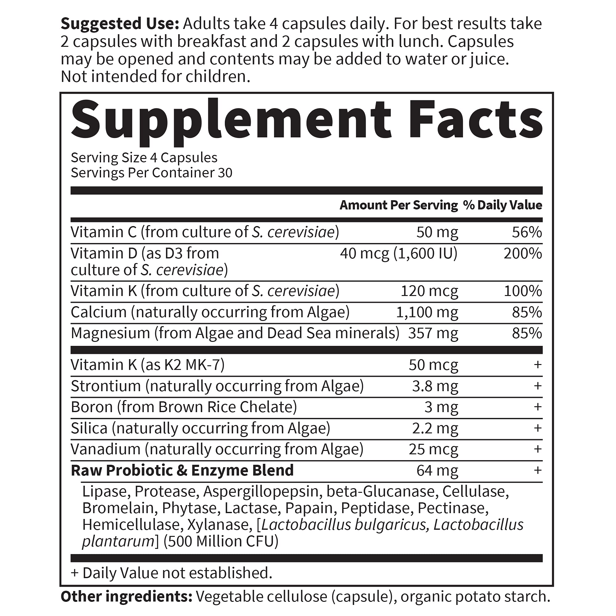 Garden of Life Raw Calcium with probiotic blend supports digestion and absorption
