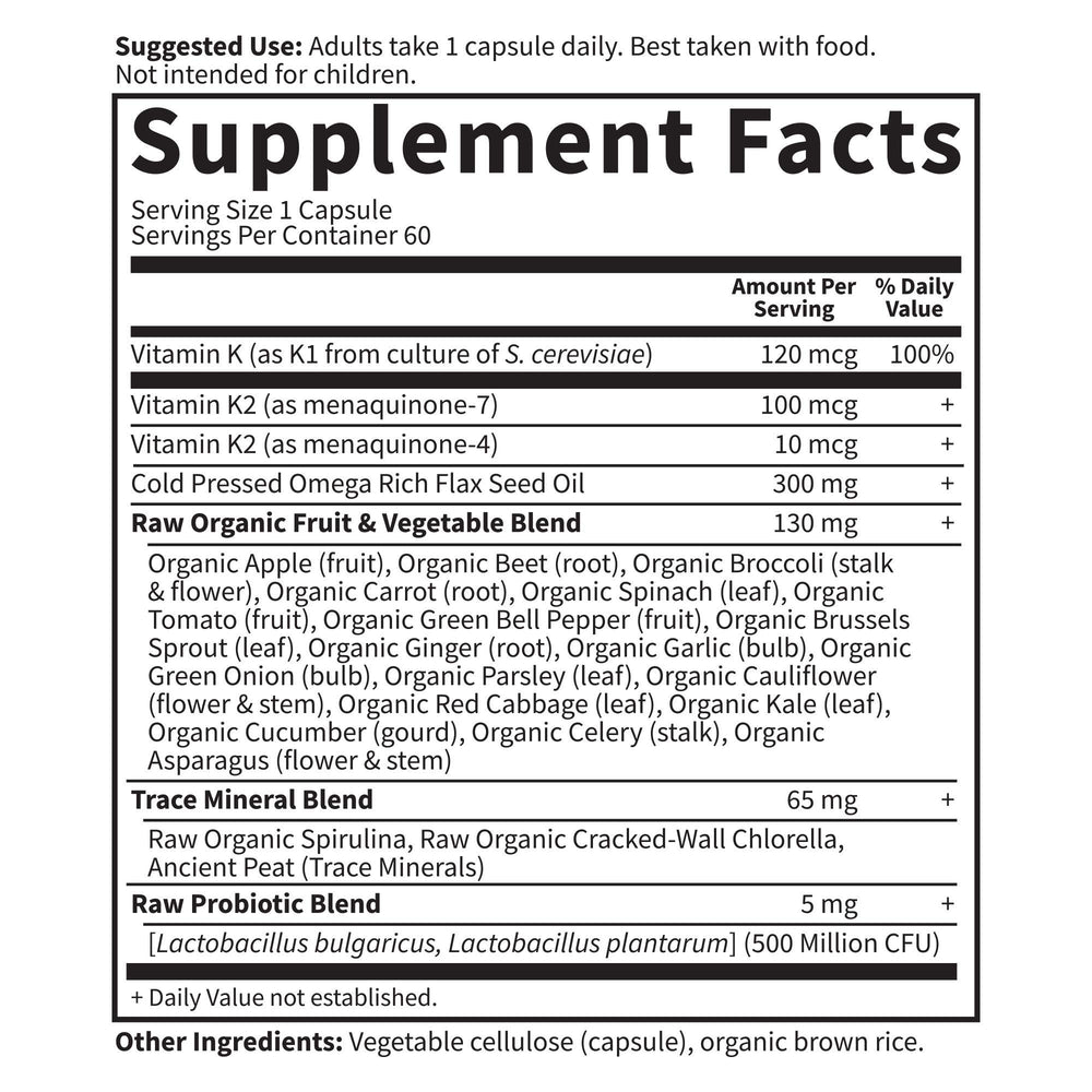 Garden of Life Raw K-Complex with 75 alkalizing trace minerals.