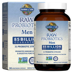 Garden of Life RAW Probiotics Men bottle front view showing 90 vegetarian capsules for daily support
