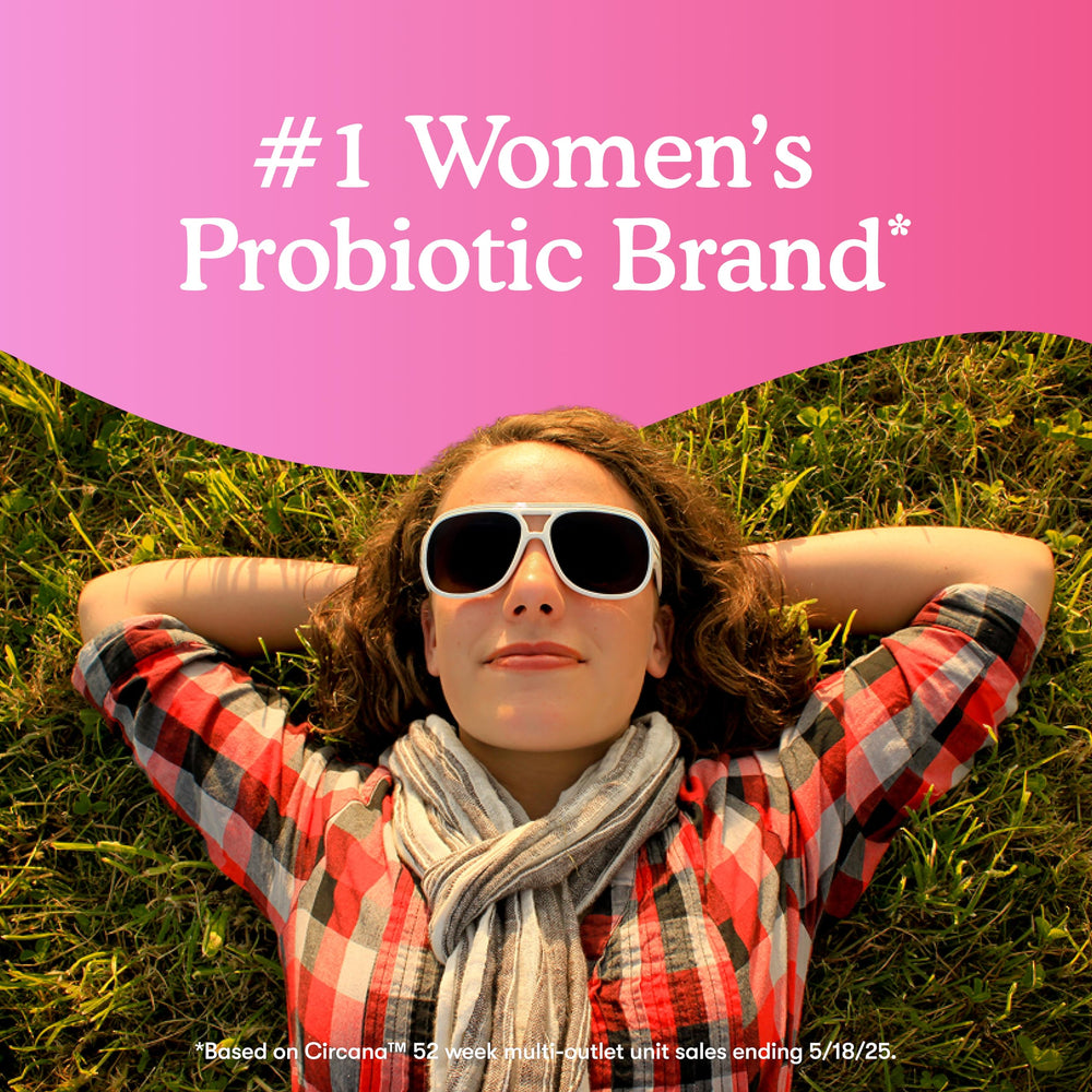 Garden of Life Raw Probiotics for Women 50 & Wiser label shows 85B CFU and 33 strains.