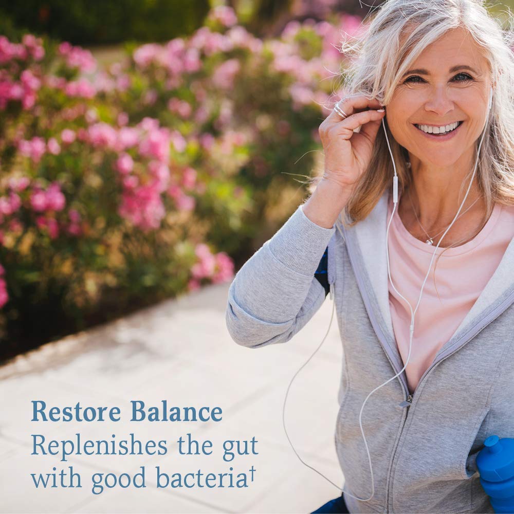 Garden of Life Restore back label lists 11 probiotic strains for diverse gut support.