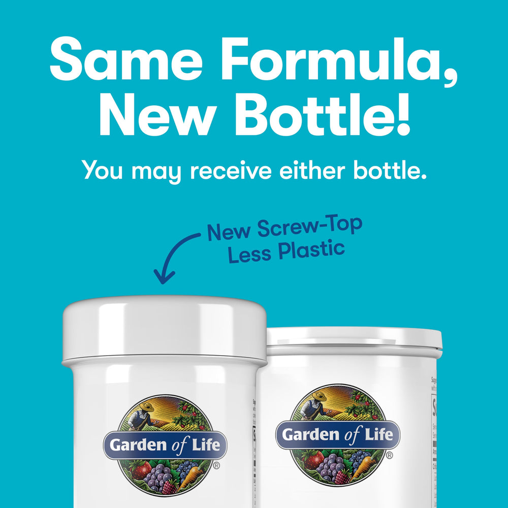 Garden of Life Restore front label highlights vegan, non-GMO, and dairy-free features.