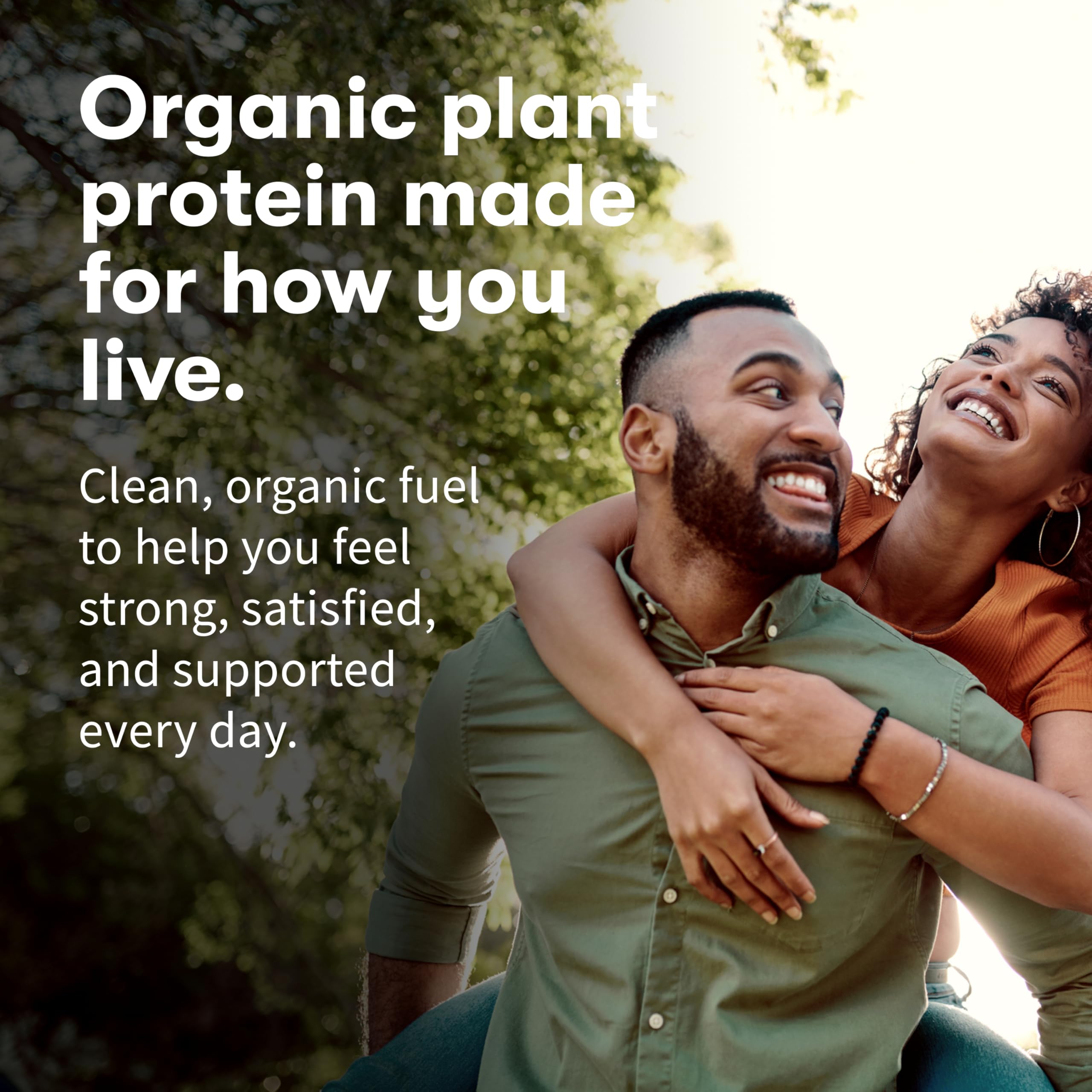 Garden of Life vanilla vegan protein shake in a glass.