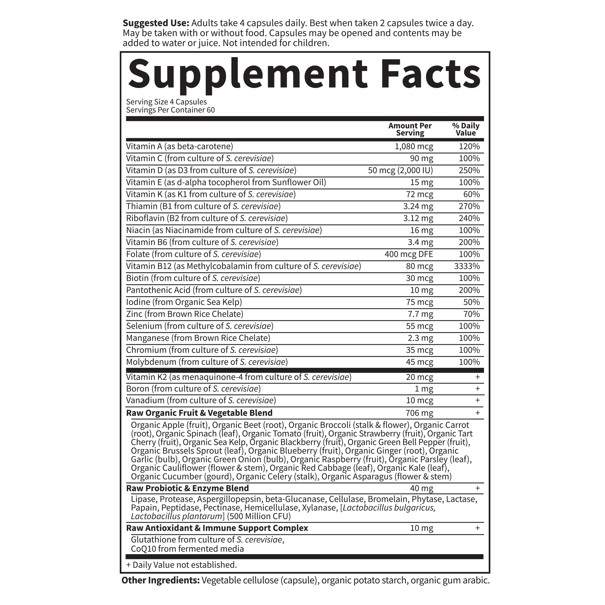 Garden of Life Vitamin Code 50+ zinc and selenium support immune and bone health