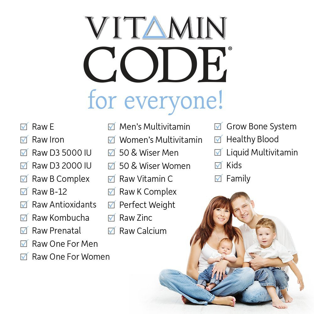 Garden of Life Vitamin Code 50 & Wiser bottle nutrition facts closeup