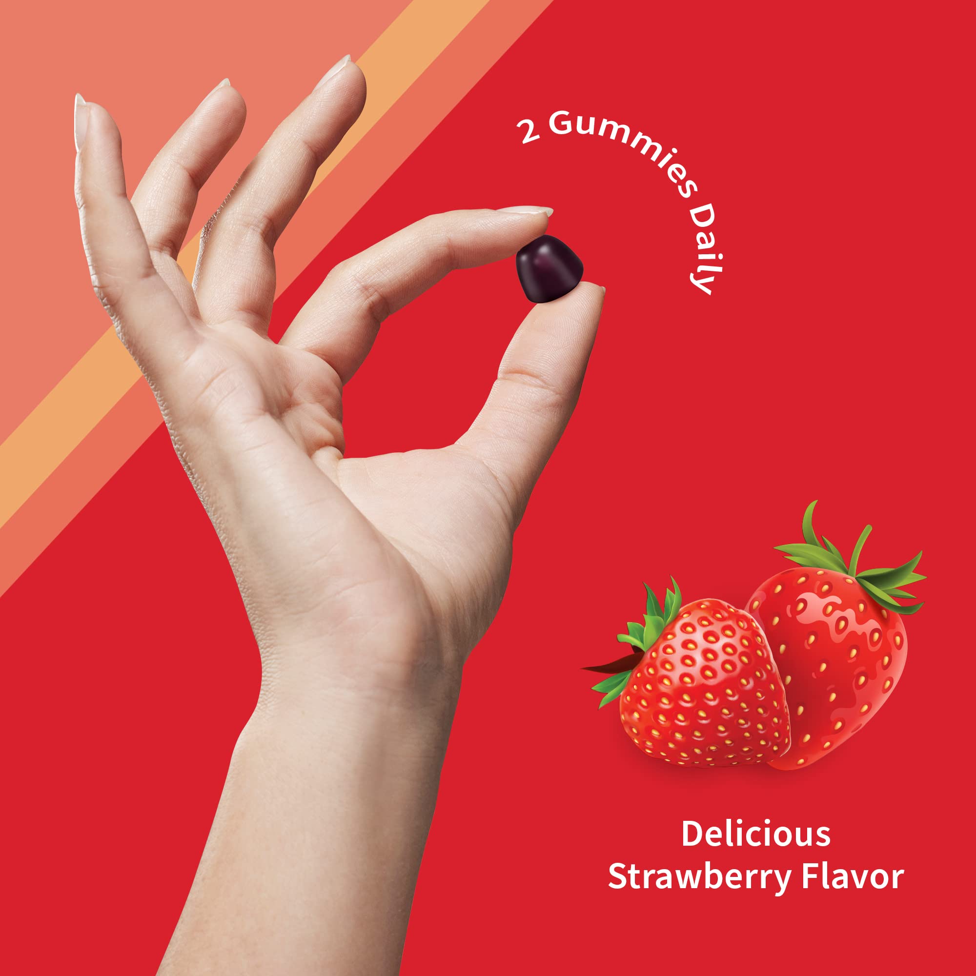 Strawberry flavor and low sugar per serving in Garden of Life gummies.